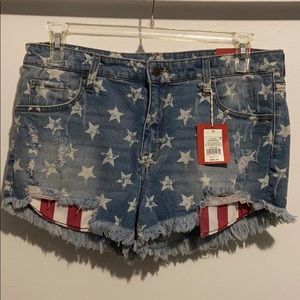 American Flag Jean Shorts - SIZE 14